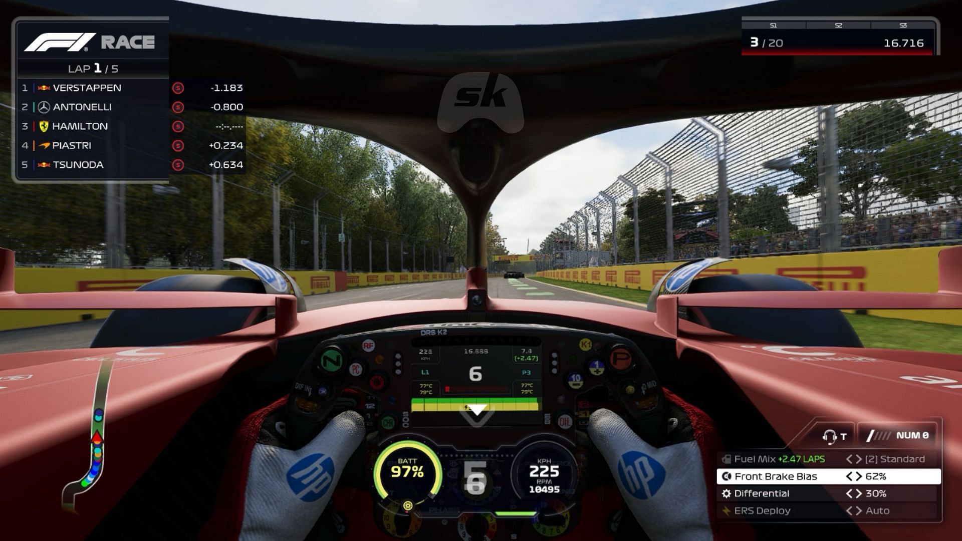 Playing F1 25 using a keyboard (Image via EA Sports || SK Gaming)